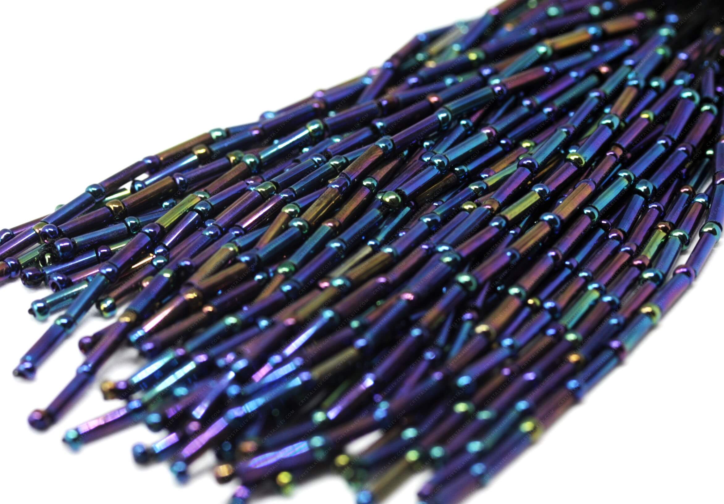 Пучки стеклярусные Hematite Purple 8см